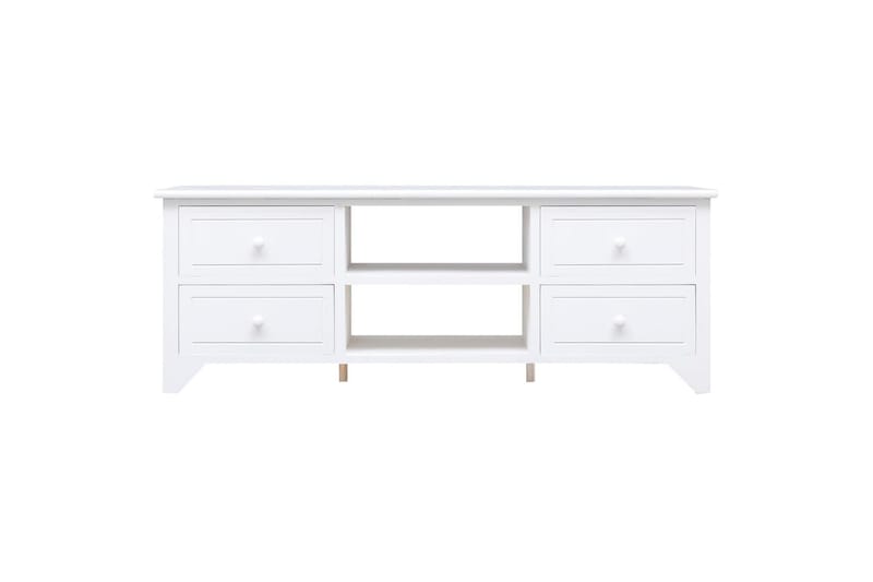 tv-skab 108x30x40 cm massivt kejsertræ hvid - Hvid - Møbler - TV borde & mediemøbler - TV-borde