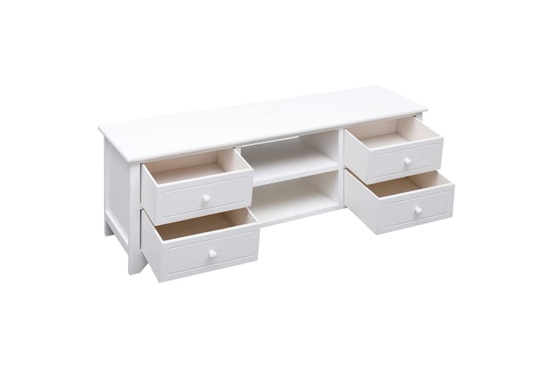 tv-skab 108x30x40 cm massivt kejsertræ hvid - Hvid - Møbler - TV borde & mediemøbler - TV-borde