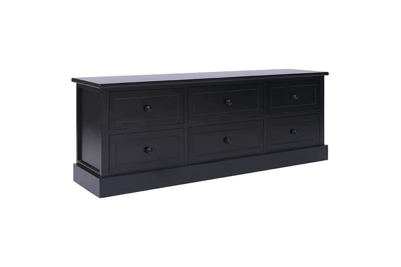 tv-skab 108x30x40 cm massivt kejsertræ sort - Sort - Møbler - TV borde & mediemøbler - TV-borde