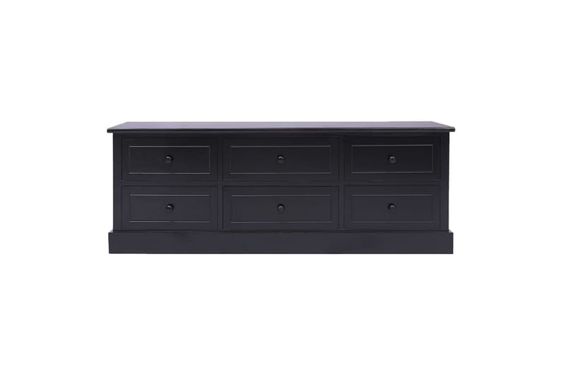 tv-skab 108x30x40 cm massivt kejsertræ sort - Sort - Møbler - TV borde & mediemøbler - TV-borde