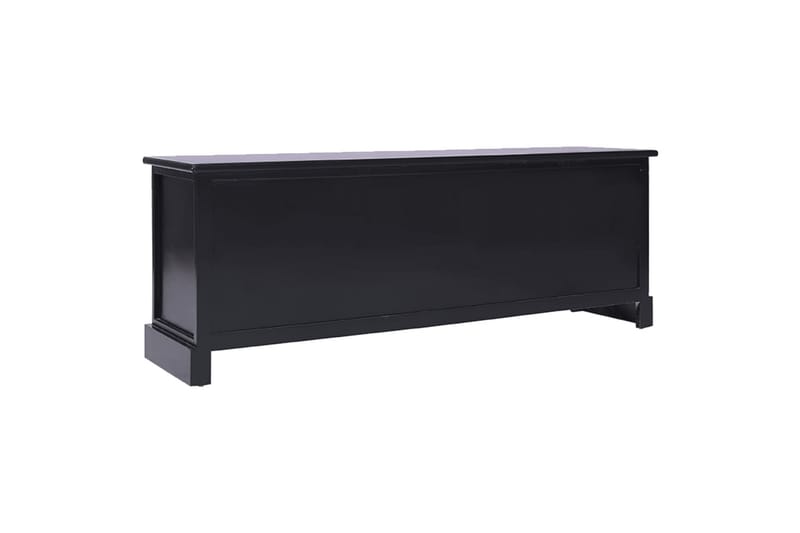 tv-skab 108x30x40 cm massivt kejsertræ sort - Sort - Møbler - TV borde & mediemøbler - TV-borde