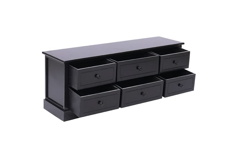 tv-skab 108x30x40 cm massivt kejsertræ sort - Sort - Møbler - TV borde & mediemøbler - TV-borde