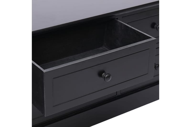 tv-skab 108x30x40 cm massivt kejsertræ sort - Sort - Møbler - TV borde & mediemøbler - TV-borde