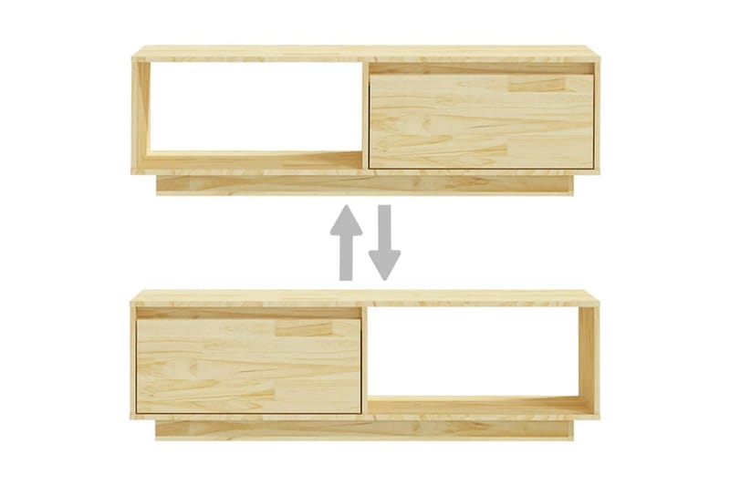 tv-skab 110x30x33,5 cm massivt fyrretræ - Brun - Møbler - TV borde & mediemøbler - TV-borde