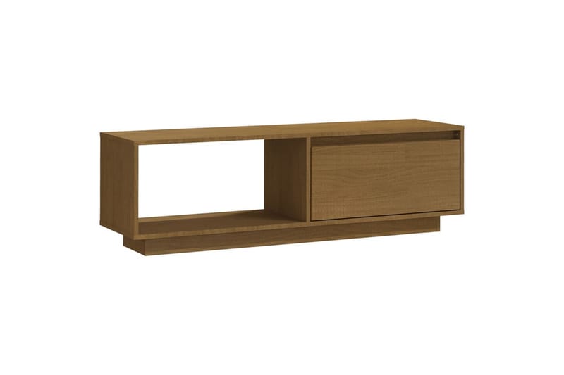 tv-skab 110x30x33,5  cm massivt fyrretræ gyldenbrun - Brun - Møbler - TV borde & mediemøbler - TV-borde