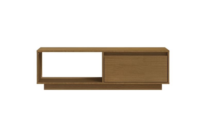 tv-skab 110x30x33,5  cm massivt fyrretræ gyldenbrun - Brun - TV-borde