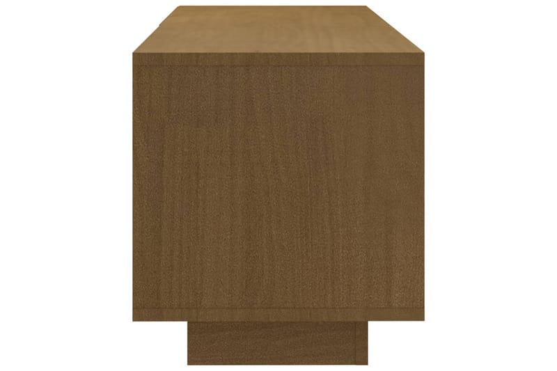 tv-skab 110x30x33,5  cm massivt fyrretræ gyldenbrun - Brun - TV-borde