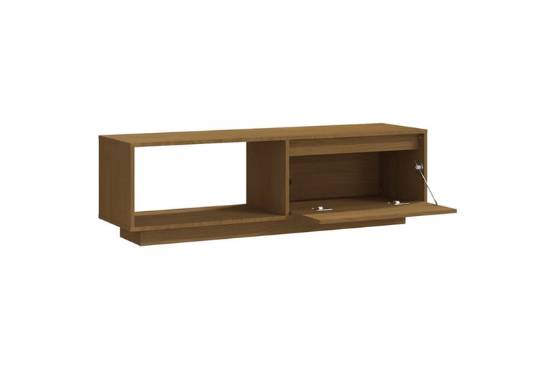 tv-skab 110x30x33,5  cm massivt fyrretræ gyldenbrun - Brun - Møbler - TV borde & mediemøbler - TV-borde