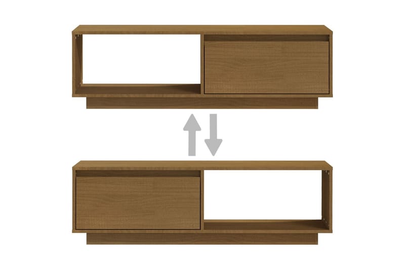 tv-skab 110x30x33,5  cm massivt fyrretræ gyldenbrun - Brun - Møbler - TV borde & mediemøbler - TV-borde