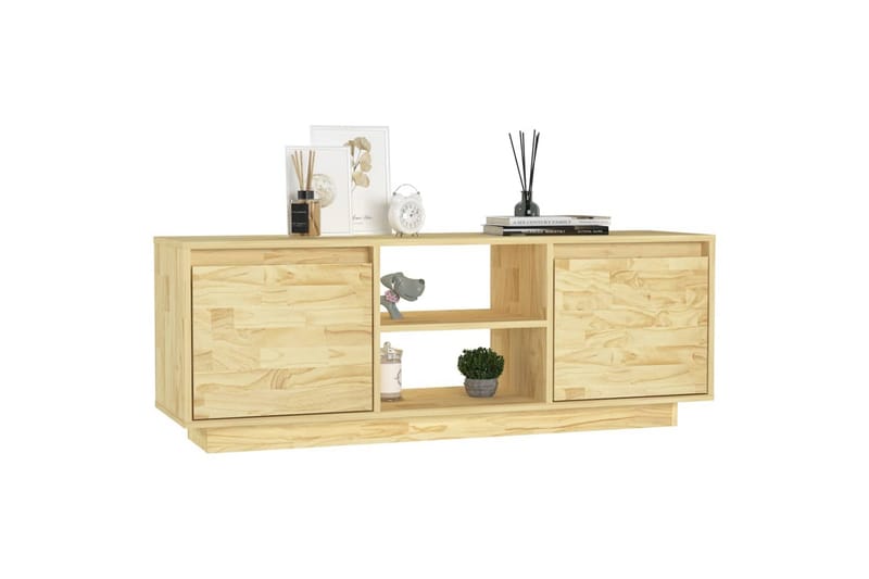 tv-skab 110x30x40 cm massivt fyrretræ - Brun - Møbler - TV borde & mediemøbler - TV-borde
