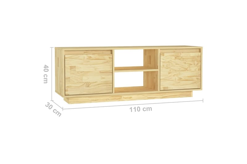 tv-skab 110x30x40 cm massivt fyrretræ - Brun - Møbler - TV borde & mediemøbler - TV-borde