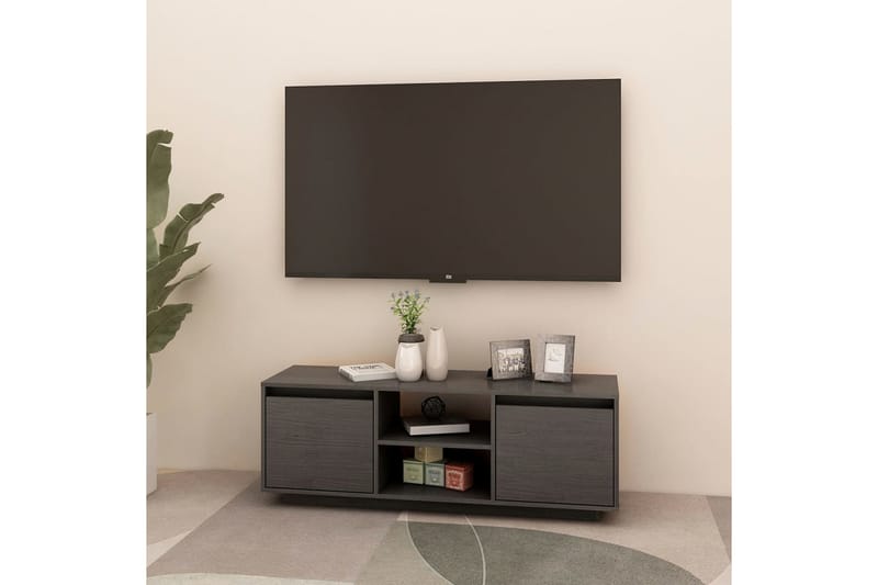tv-skab 110x30x40 cm massivt fyrretræ grå - Grå - Møbler - TV borde & mediemøbler - TV-borde