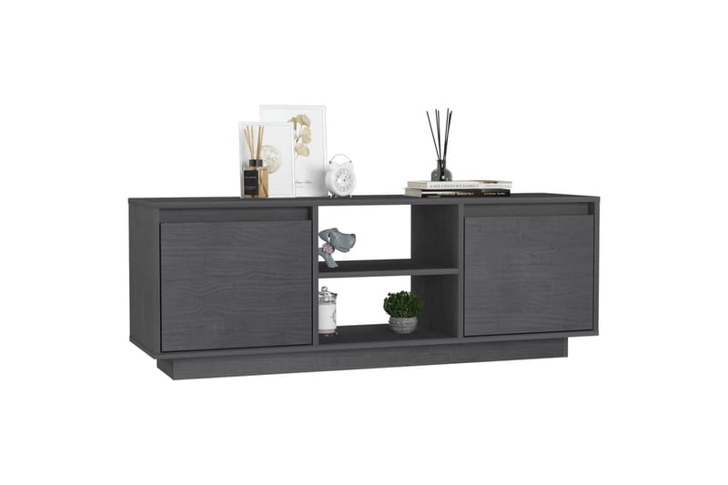 tv-skab 110x30x40 cm massivt fyrretræ grå - Grå - Møbler - TV borde & mediemøbler - TV-borde