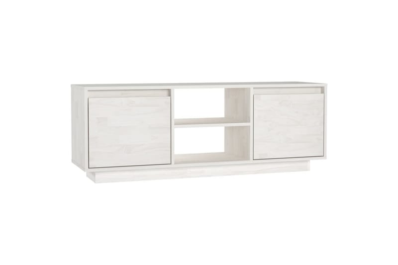 tv-skab 110x30x40 cm massivt fyrretræ hvid - Hvid - Møbler - TV borde & mediemøbler - TV-borde