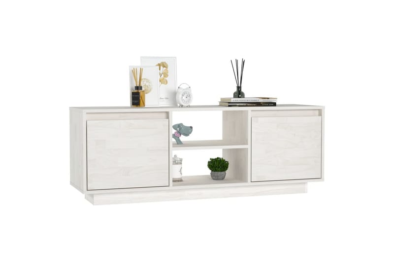 tv-skab 110x30x40 cm massivt fyrretræ hvid - Hvid - Møbler - TV borde & mediemøbler - TV-borde