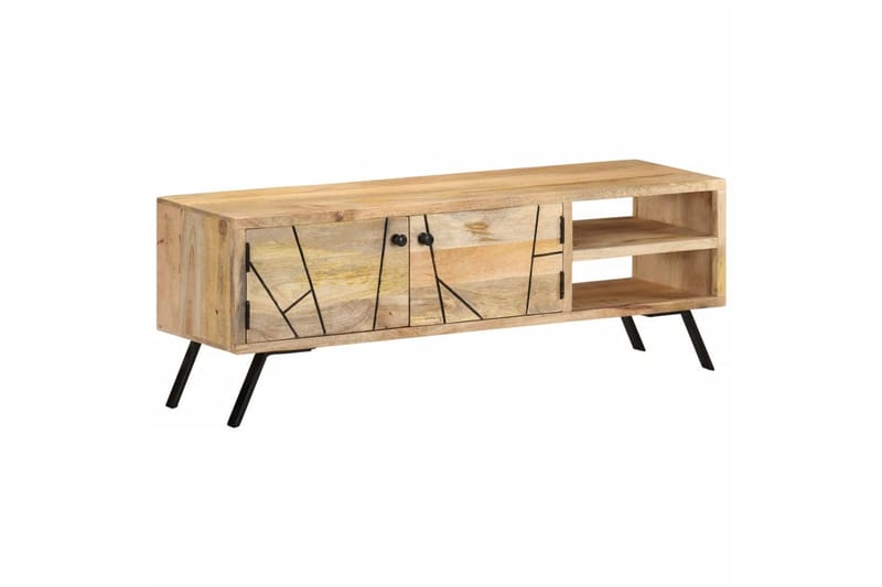 tv-skab 110x30x40 cm massivt mangotræ - Grå - Møbler - TV borde & mediemøbler - TV-borde
