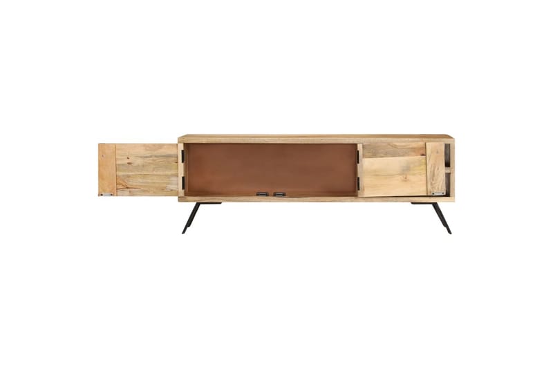 tv-skab 110x30x40 cm massivt mangotræ - Grå - Møbler - TV borde & mediemøbler - TV-borde