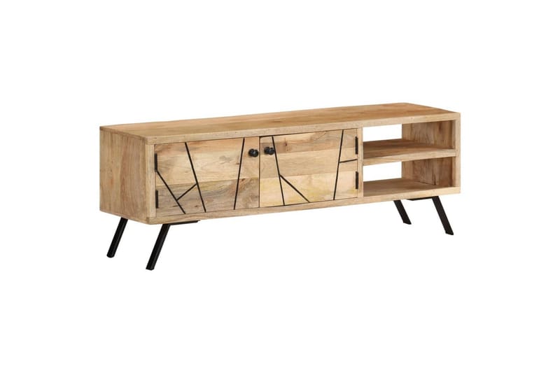 tv-skab 110x30x40 cm massivt mangotræ - Grå - Møbler - TV borde & mediemøbler - TV-borde