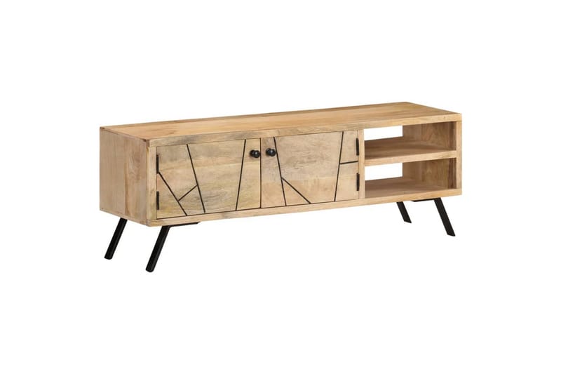 tv-skab 110x30x40 cm massivt mangotræ - Grå - Møbler - TV borde & mediemøbler - TV-borde