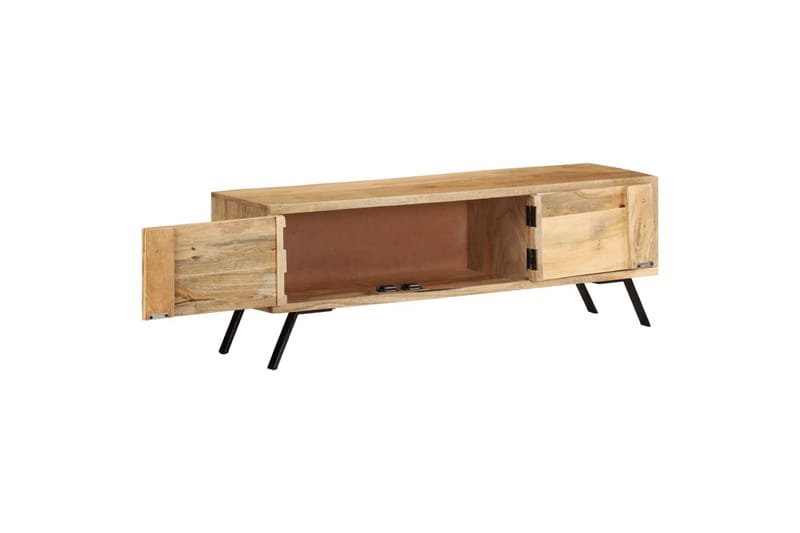 tv-skab 110x30x40 cm massivt mangotræ - Grå - TV-borde