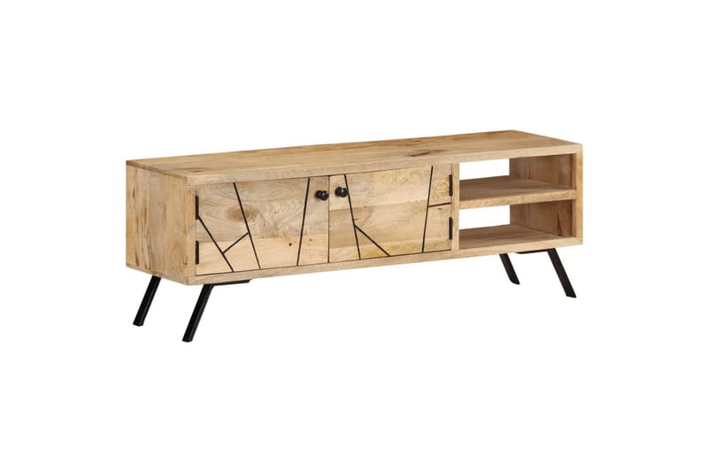 tv-skab 110x30x40 cm massivt mangotræ - Grå - Møbler - TV borde & mediemøbler - TV-borde
