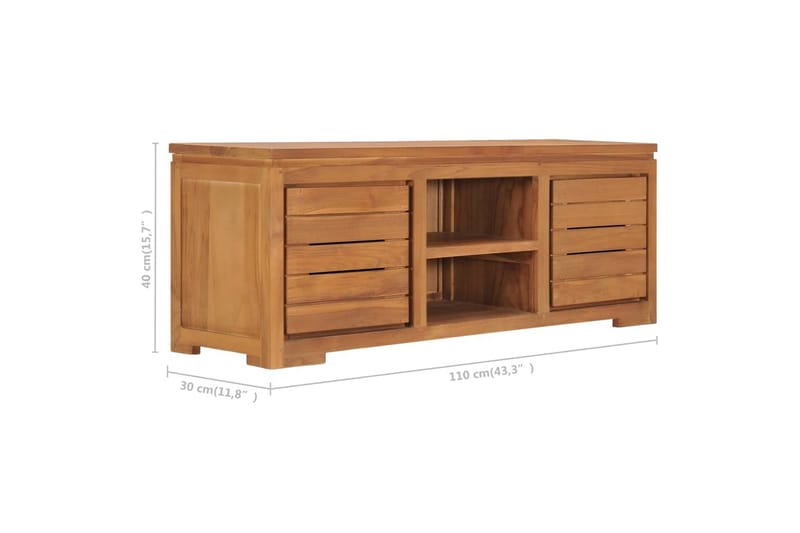 Tv-Skab 110x30x40 cm Massivt Teaktræ - Møbler - TV borde & mediemøbler - TV-borde
