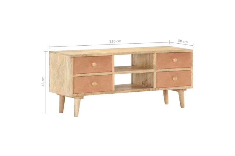 Tv-Skab 110x30x45 cm Massivt Mangotræ - Møbler - TV borde & mediemøbler - TV-borde