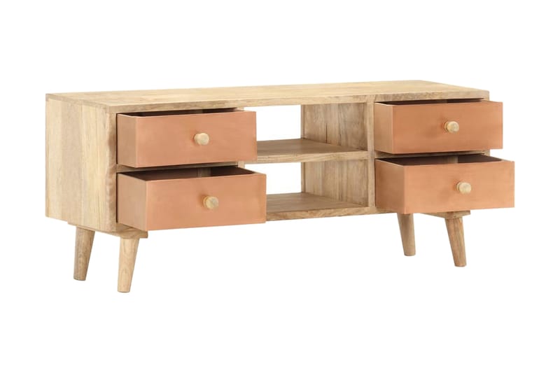 Tv-Skab 110x30x45 cm Massivt Mangotræ - Møbler - TV borde & mediemøbler - TV-borde