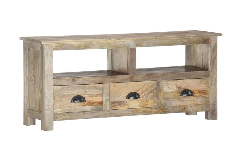 Tv-Skab 110x30x50 cm Massivt Mangotræ - Grå - Møbler - TV borde & mediemøbler - TV-borde