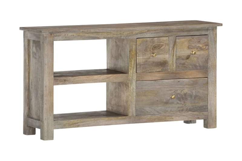 Tv-Skab 110x30x55 cm Massivt Mangotræ - Grå - Møbler - TV borde & mediemøbler - TV-borde
