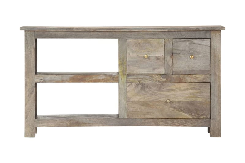 Tv-Skab 110x30x55 cm Massivt Mangotræ - Grå - Møbler - TV borde & mediemøbler - TV-borde