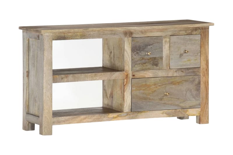 Tv-Skab 110x30x55 cm Massivt Mangotræ - Grå - Møbler - TV borde & mediemøbler - TV-borde