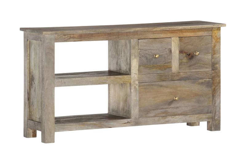 Tv-Skab 110x30x55 cm Massivt Mangotræ - Grå - Møbler - TV borde & mediemøbler - TV-borde