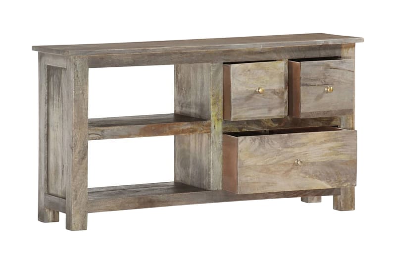 Tv-Skab 110x30x55 cm Massivt Mangotræ - Grå - Møbler - TV borde & mediemøbler - TV-borde