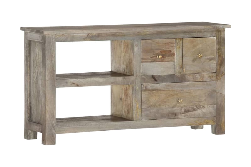 Tv-Skab 110x30x55 cm Massivt Mangotræ - Grå - Møbler - TV borde & mediemøbler - TV-borde