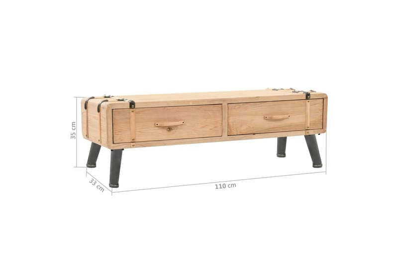 tv-skab 110x33x35 cm massivt fyrretræ - Brun - Møbler - TV borde & mediemøbler - TV-borde