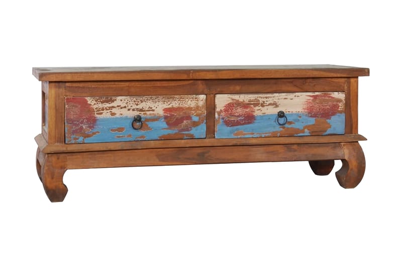 Tv-Skab 110x35x40 cm Massivt Teaktræ - Møbler - TV borde & mediemøbler - TV-borde