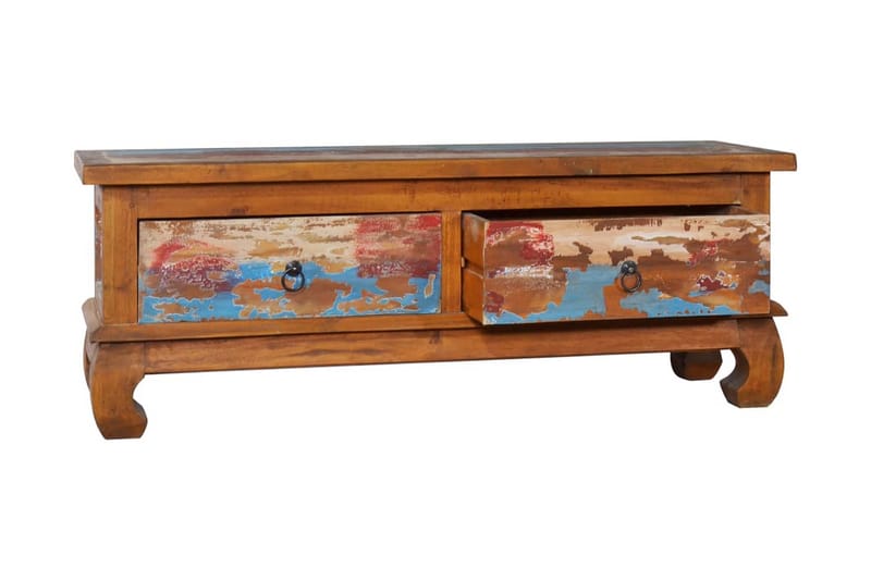 Tv-Skab 110x35x40 cm Massivt Teaktræ - Møbler - TV borde & mediemøbler - TV-borde