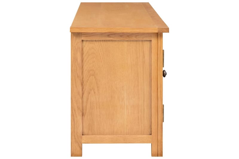 tv-skab 110x35x44 cm massivt egetræ - Brun - Møbler - TV borde & mediemøbler - TV-borde