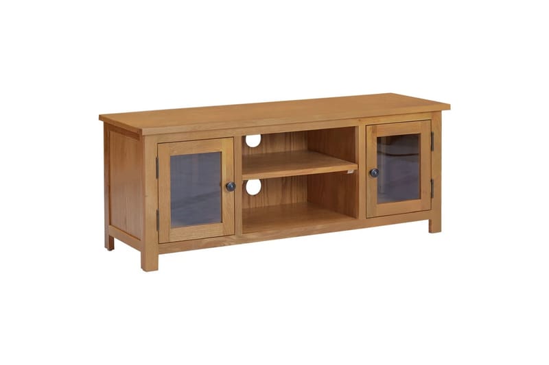 tv-skab 110x35x44 cm massivt egetræ - Brun - Møbler - TV borde & mediemøbler - TV-borde