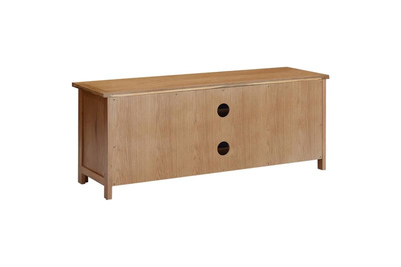 tv-skab 110x35x44 cm massivt egetræ - Brun - Møbler - TV borde & mediemøbler - TV-borde