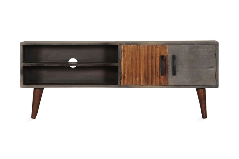 Tv-Skab 115 X 30 X 46 Cm Massivt Ru Mangotræ Grå - Gr�å - Møbler - TV borde & mediemøbler - TV-borde