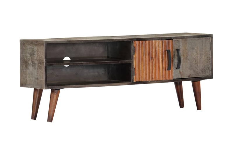 Tv-Skab 115 X 30 X 46 Cm Massivt Ru Mangotræ Grå - Grå - Møbler - TV borde & mediemøbler - TV-borde
