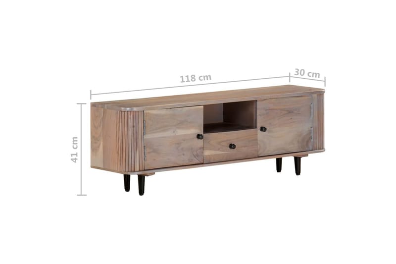 tv-skab 118x30x40 cm massivt akacietræ - Brun - Møbler - TV borde & mediemøbler - TV-borde