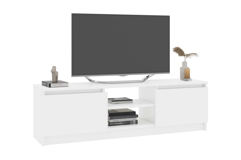 Tv-skab 120 x 30 x 35,5 cm spånplade hvid højglans - Hvid - TV-borde