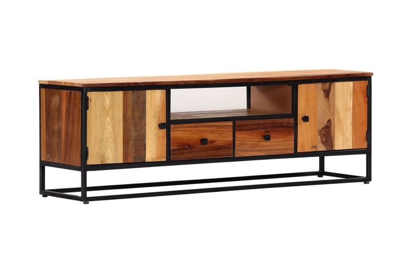 Tv-Skab 120 X 30 X 40 Cm Massivt Genanvendt Træ Og Stål - Brun - Møbler - TV borde & mediemøbler - TV-borde