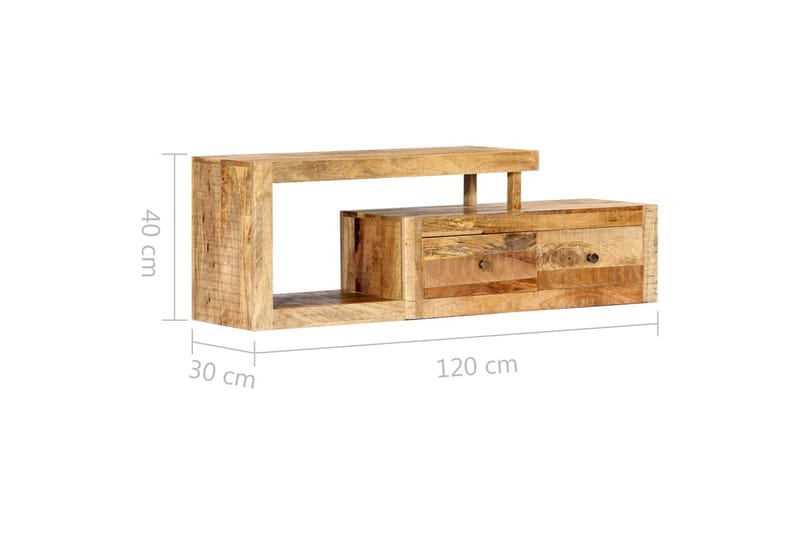 Tv-Skab 120 X 30 X 40 Cm Massivt Mangotræ - Brun - Møbler - TV borde & mediemøbler - TV-borde