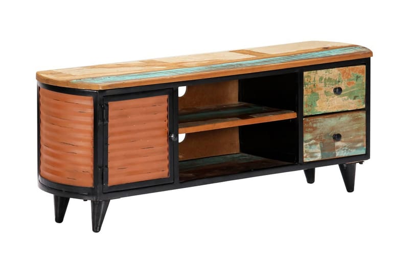 Tv-Skab 120 X 30 X 45 Cm Massivt Genanvendt Træ - Flerfarvet - Møbler - TV borde & mediemøbler - TV-borde