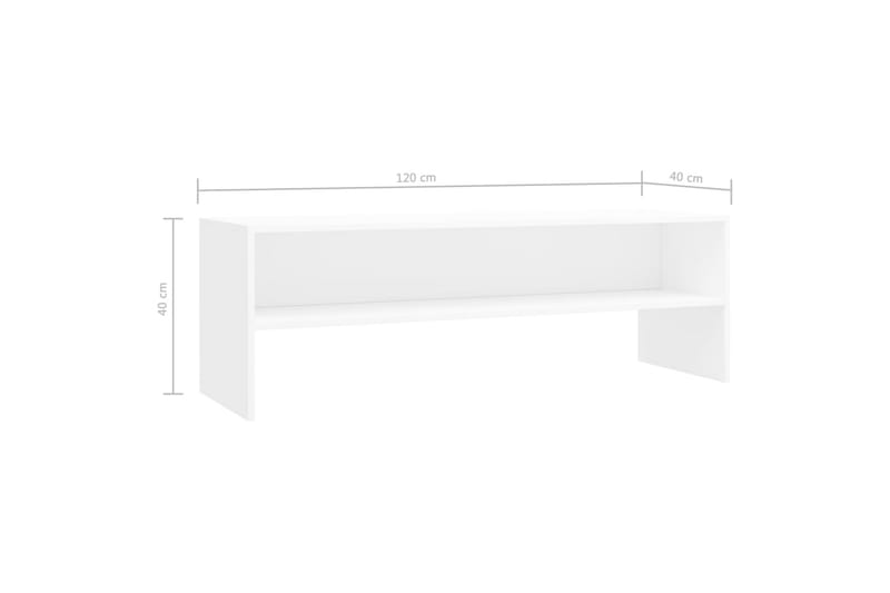 Tv-Skab 120 X 40 X 40 Cm Spånplade Hvid - Hvid - Møbler - TV borde & mediemøbler - TV-borde