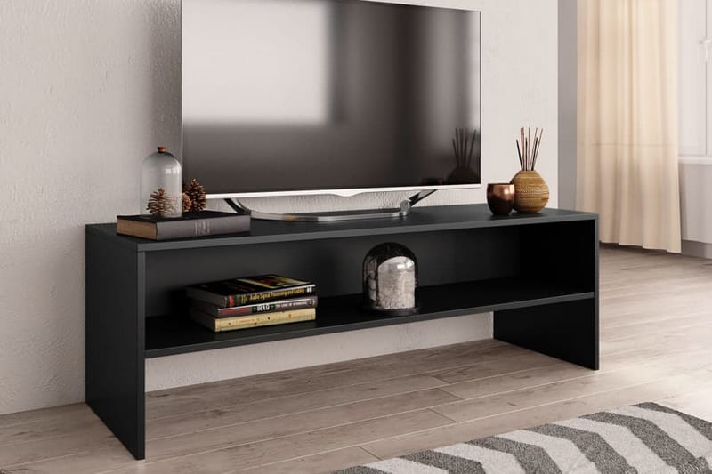 Tv-Skab 120 X 40 X 40 Cm Spånplade Sort - Sort - TV-borde